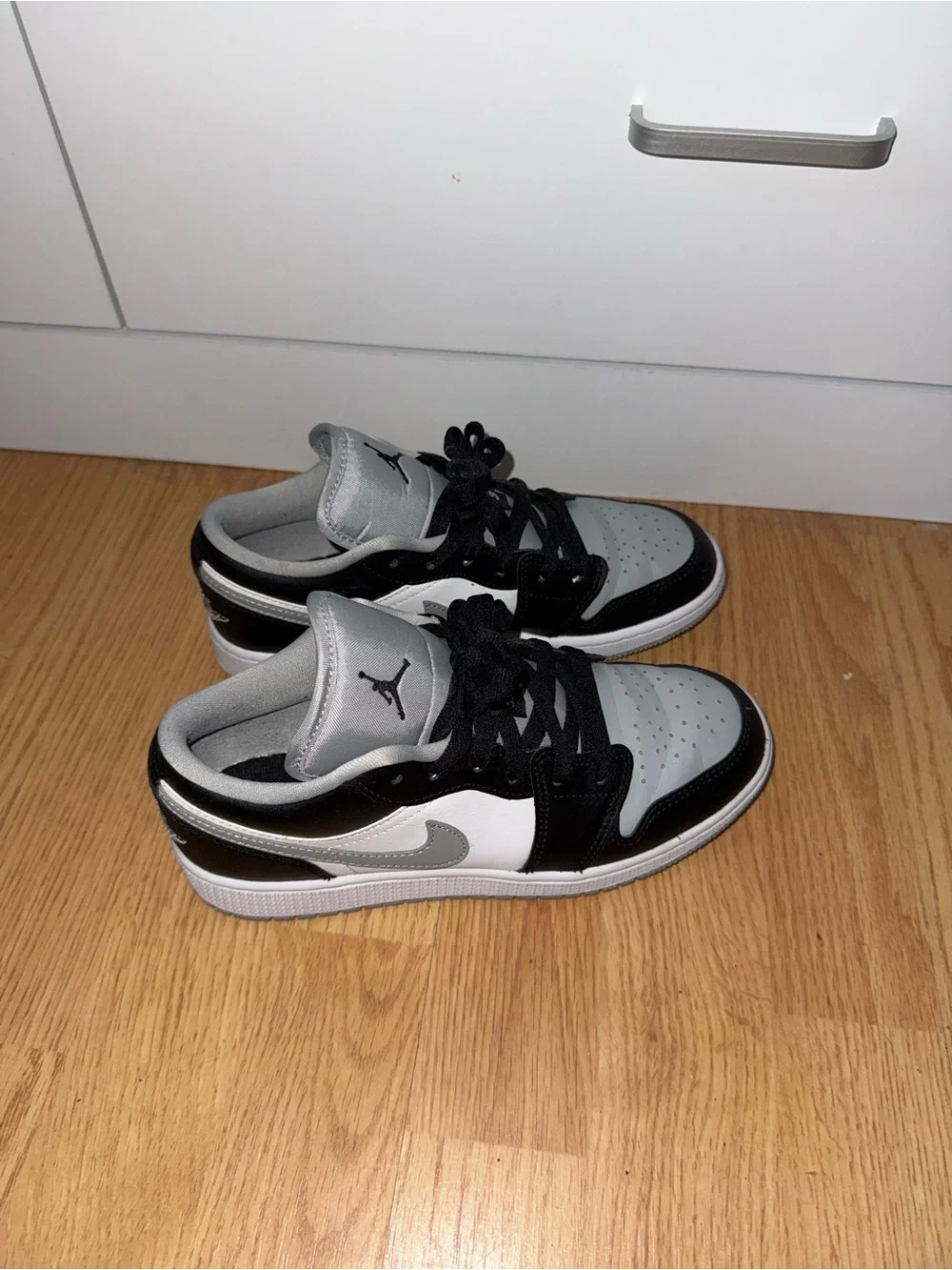 Nike Kids Air Jordan Low Top Sneakers in Black and Light Gray